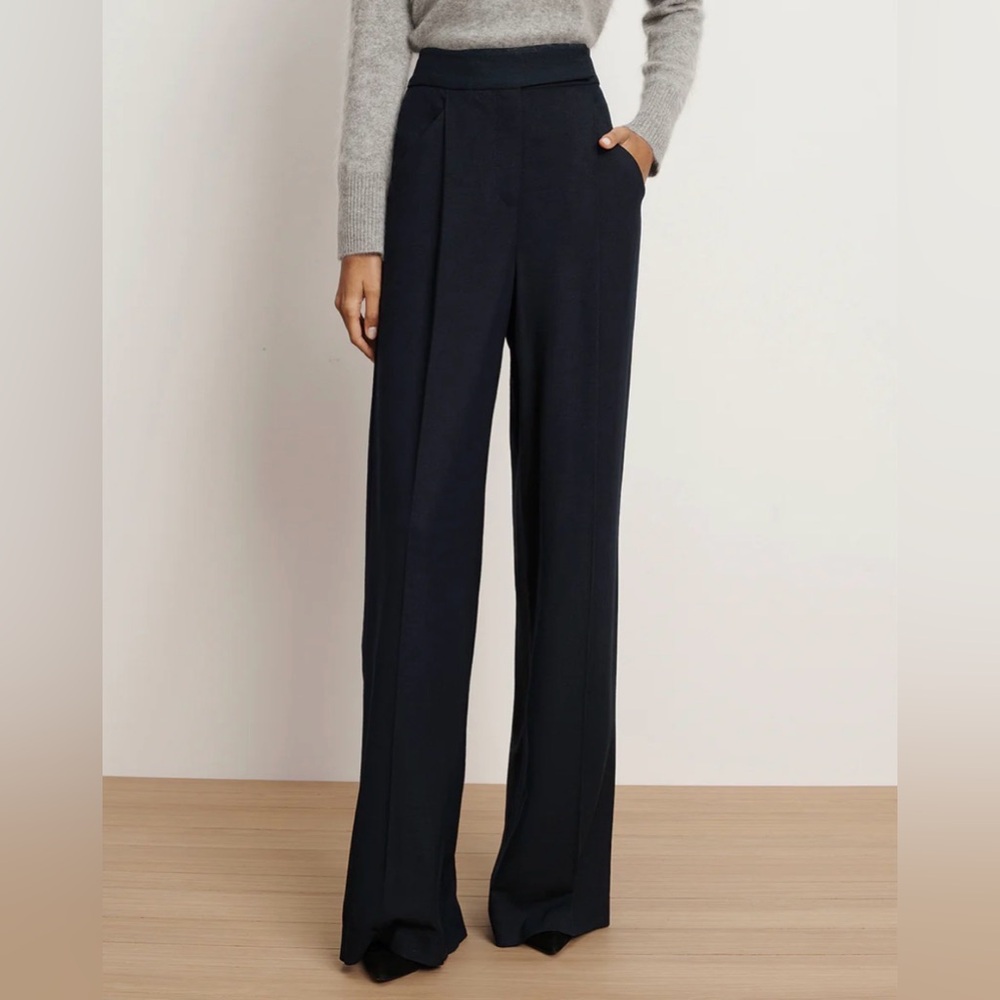 Veronica Beard Navy Wide Leg Pants